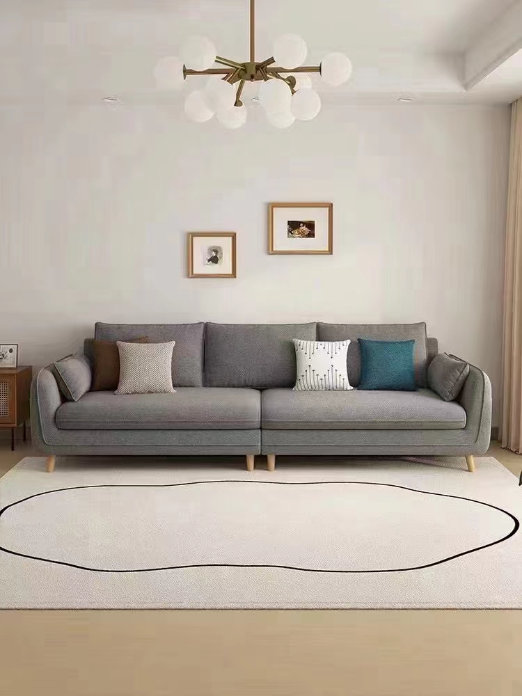 New Arrival Modern minimalist high elastic leisure leather sofa 3-Seater