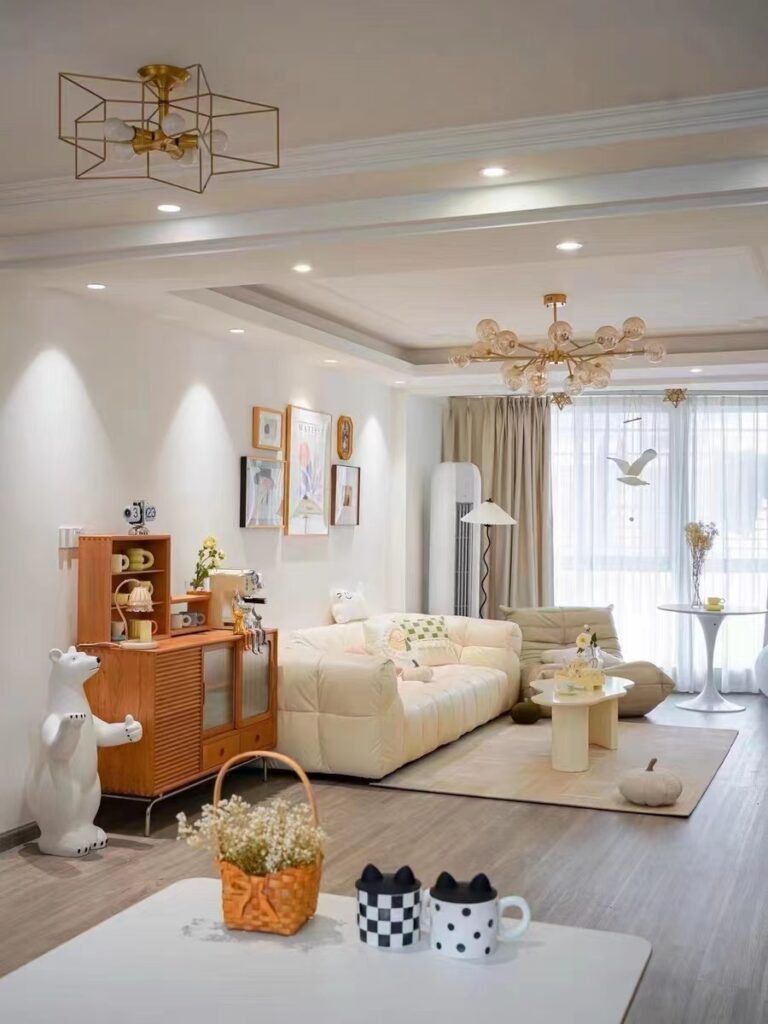 Luxury Sofa Set Design Lounge  Modern Minimalist White fabric Designer Couches