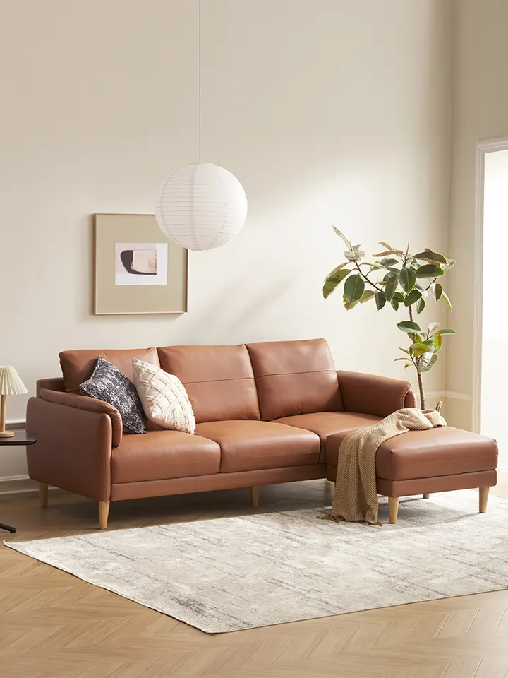 Latest Furniture Sofa Design Modern Style Living Room Comfortable Genuine Leather Sofa Set