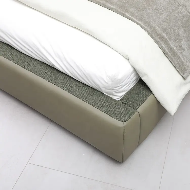 New Design King Size Luxury Frame Double Modern Wood Italian Luxury Leather Bed Simple Bed Sets