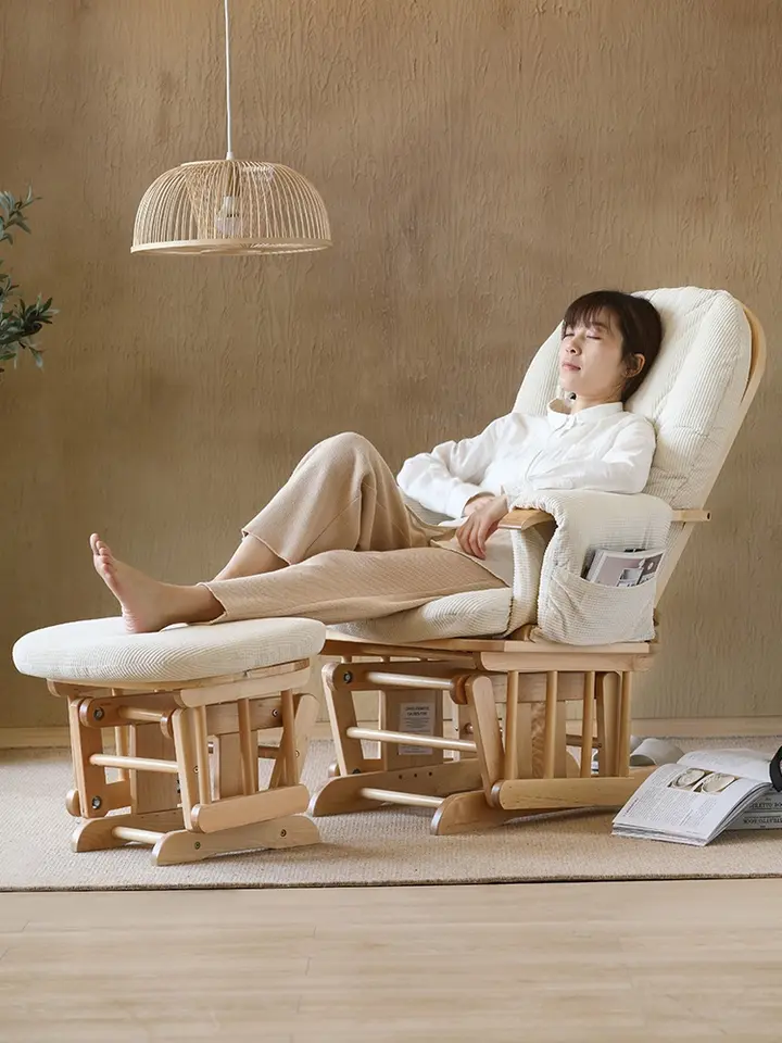 Modern design living room furniture solid wood sofas rocking chairs