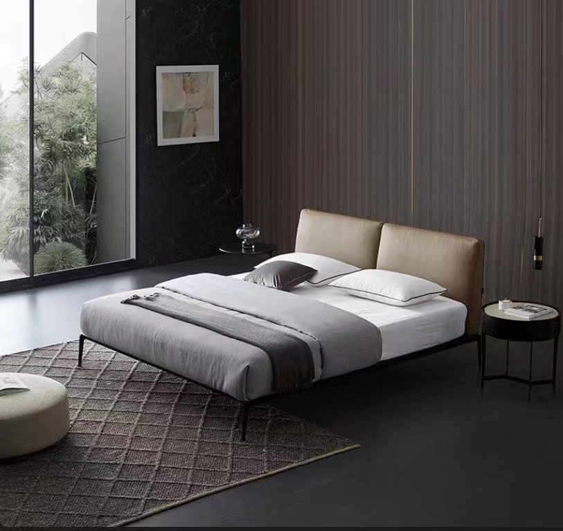 New Chinese factory OEM wholesale customization North American style simple bed double bed