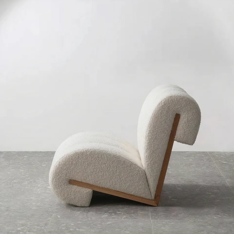 Nordic single seat high quality sofa chair contemporary solid wood wool living room leisure chairs for home