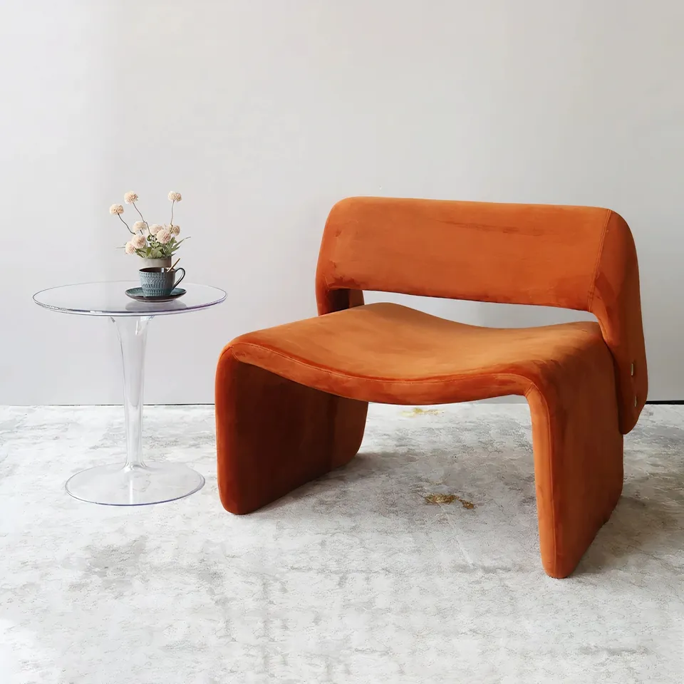 Elegant European Modern Furniture fabric upholstery Leisure Velvet chair living room chairs for sale