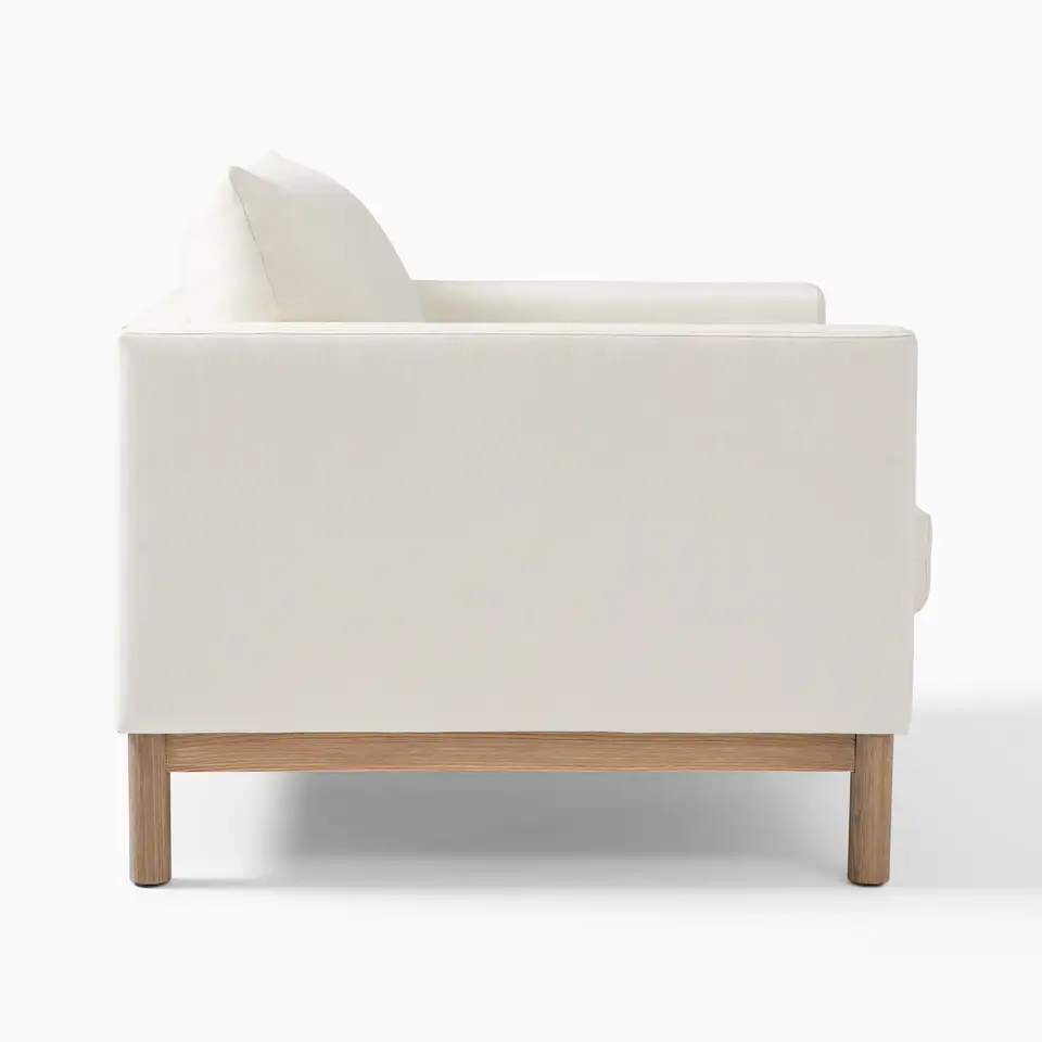 Luxury relax leisure home furniture modern armchair single sofa living room chair with wood base