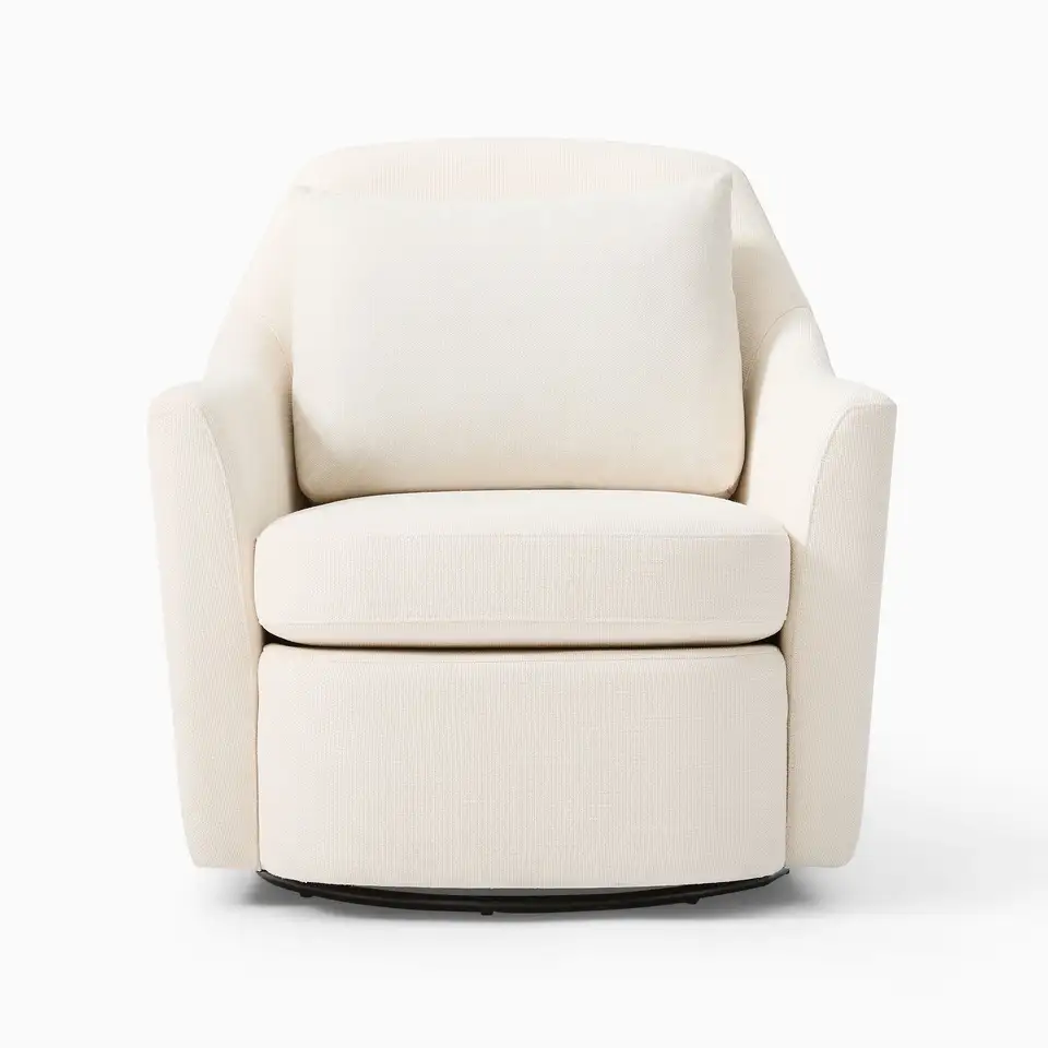 Hot Selling Modern White Fabric Lounge Chair Style Swivel Arm Living Room Single Sofa Chairs