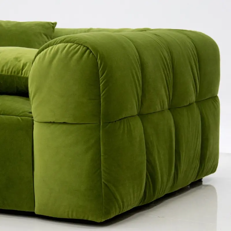 Italian Sofa Simple Color Matching Double-Sided Fabric Combination Living Room Bedroom Cream Wind Leather Sofa