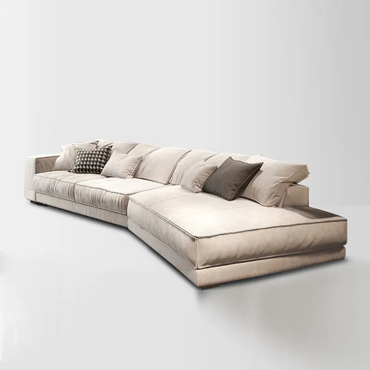 Luxury Contemporary Furniture Set Modern Gray Leather Corner Couch sofa Living Room Apartment Sectional Sofa