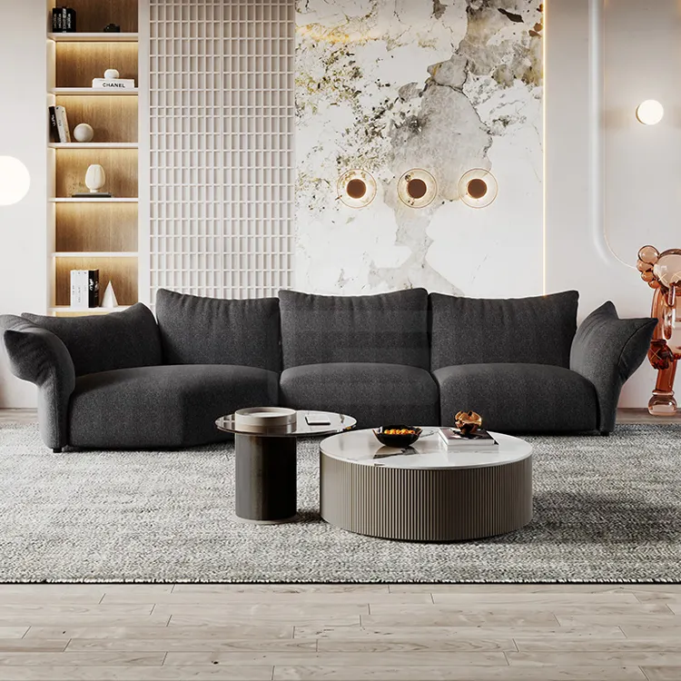 Italian modern living room sofas sectional modular lazy adjustable couch luxury petal sofas set