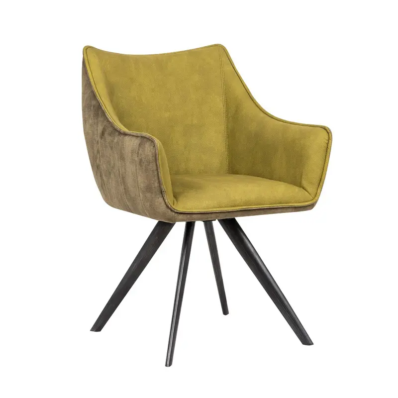 American excellent quality swivel armchair double sided fabric design velvet upholstered living room dining room chair