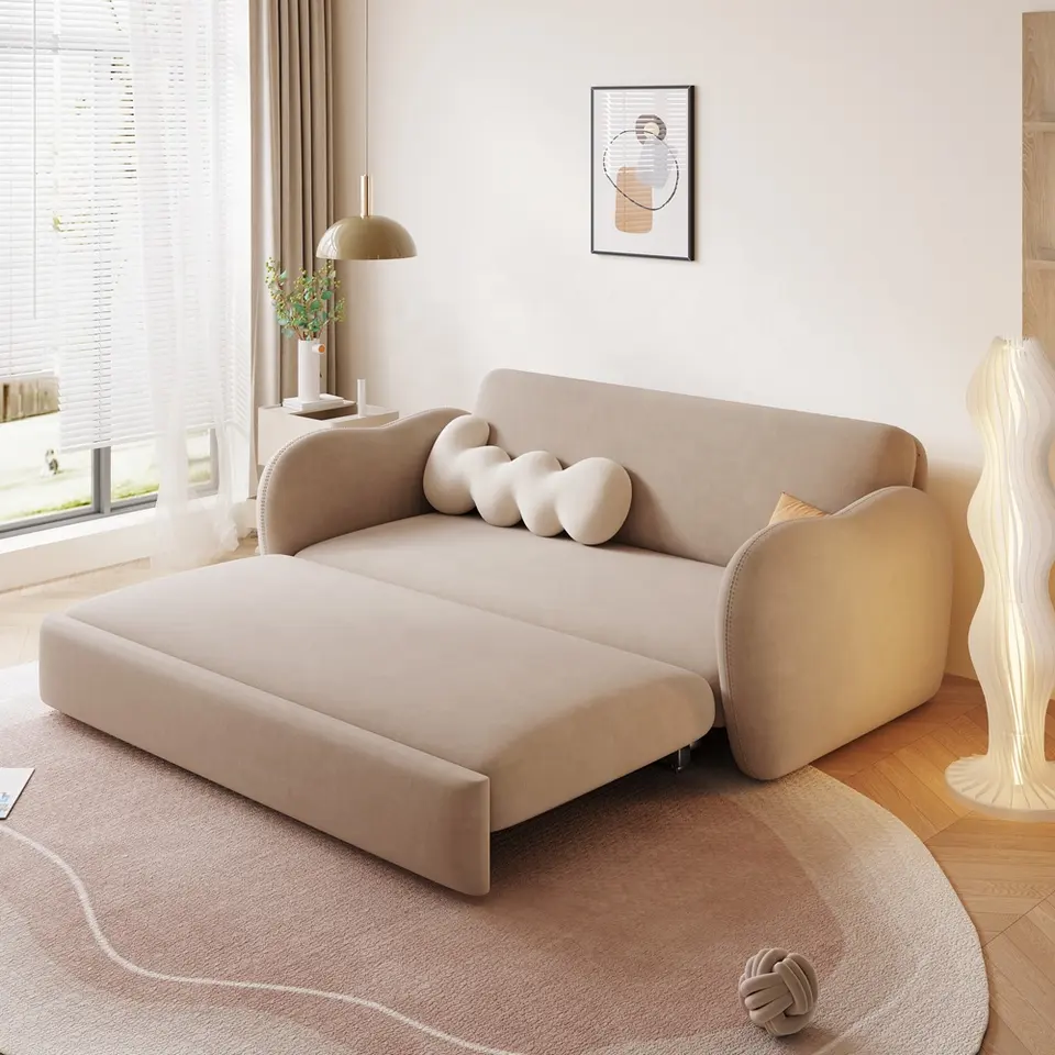 Soft sleeper fabric sofa and bed 2 in 1 foldable multifunction sofa come bed modern convertible futon folding sofa bed furniture