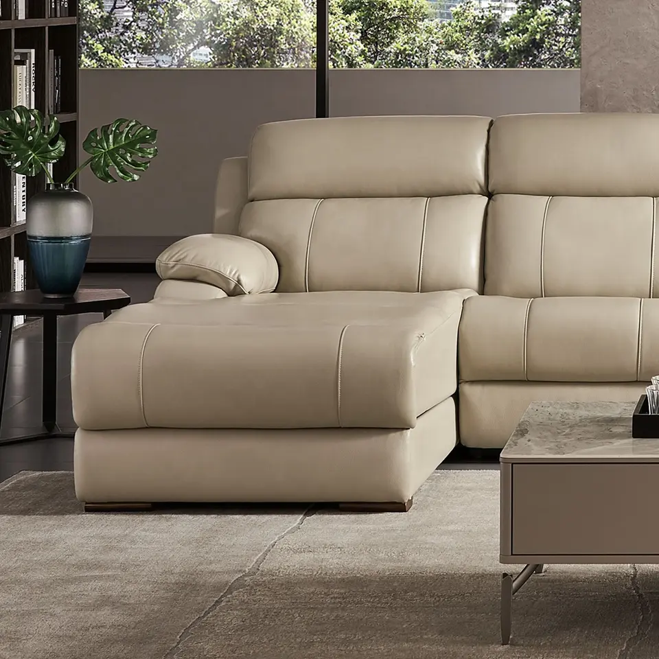 Genuine leather sectional sofa recliners L shape U living room sofa bed storage electric lounge modern luxury recliner sofa set