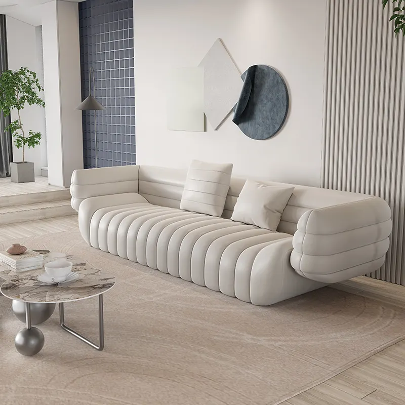 Modern light luxury French sofa special-shaped European leather sofa furniture living room sofa set home furniture