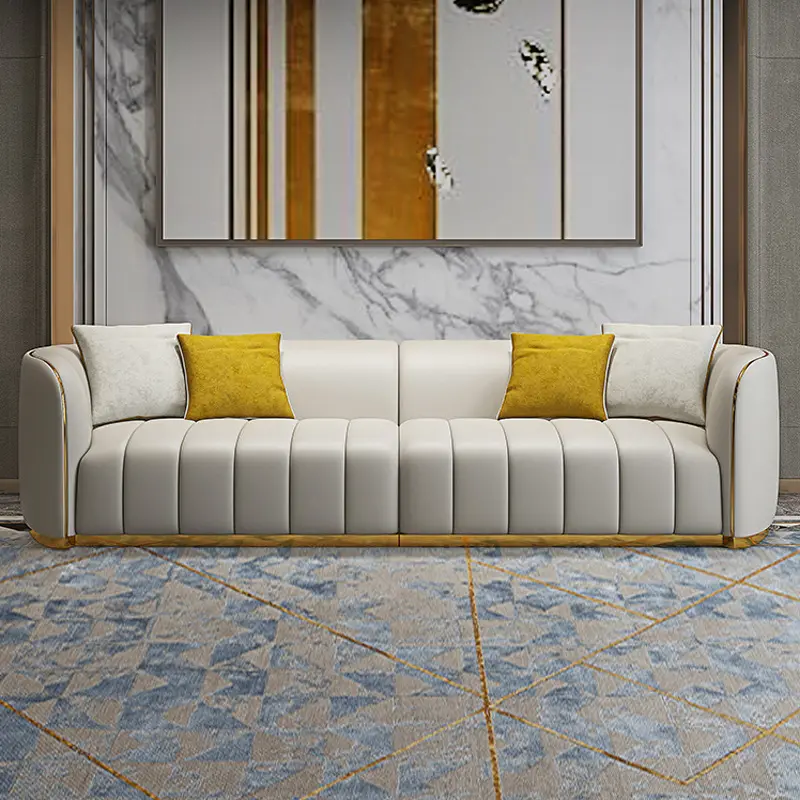 China manufacturer modern design living room furniture luxury sectional 1 2 3 seater leather sofa set for home
