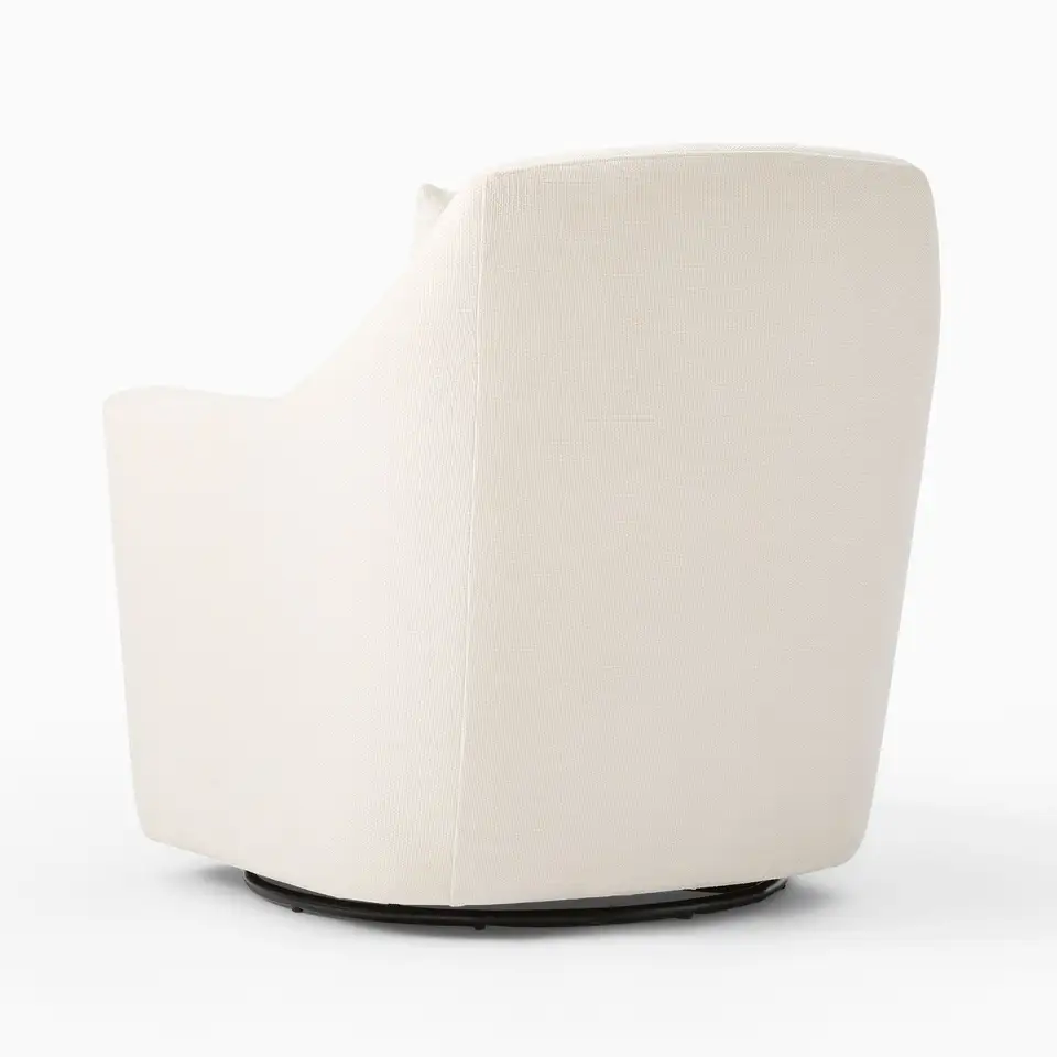 Hot Selling Modern White Fabric Lounge Chair Style Swivel Arm Living Room Single Sofa Chairs
