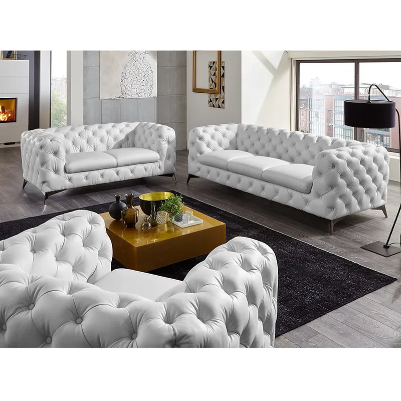 2023 Factory Wholesale New Modern Chesterfield Sofa Chair Velvet Home Office Living Room Sofa Set Furniture