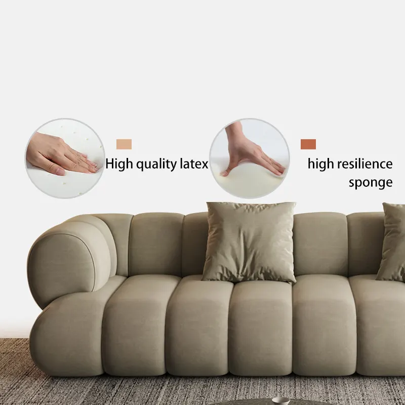 Cloud sofa living room caterpillar Nordic simple large apartment corner technology-fre cloth light luxury modern sofa