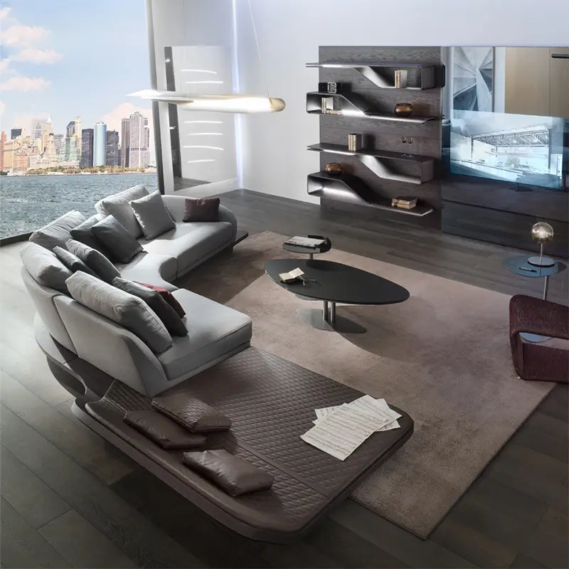 Tech Fabric Sofa Living Room Light Luxury Corner Modern French Sofa Cover Furniture Luxury home furniture set