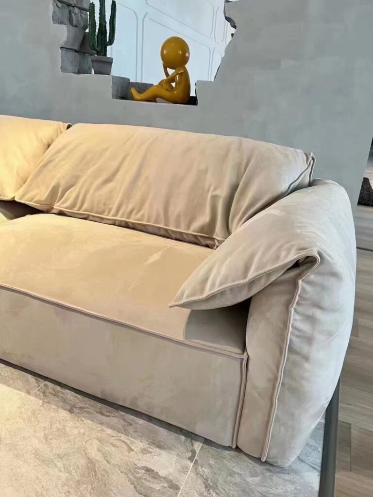 Elephant ear sofa double small apartment living room cream style straight row net red style designer technology fabric sofa