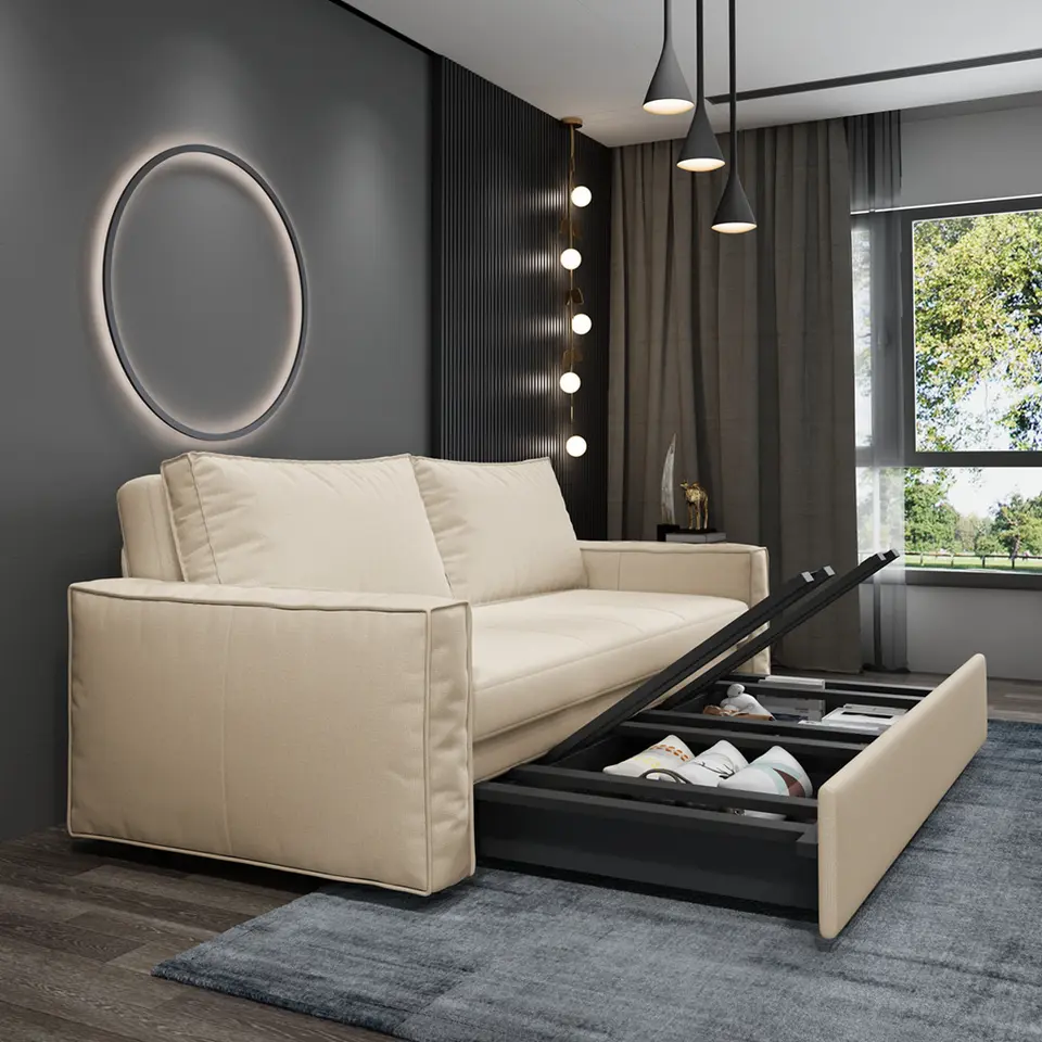 Soft velvet single fold sofa cum bed with low price sleeper storage futon sofa bed convertible modern folding sofa bed furniture