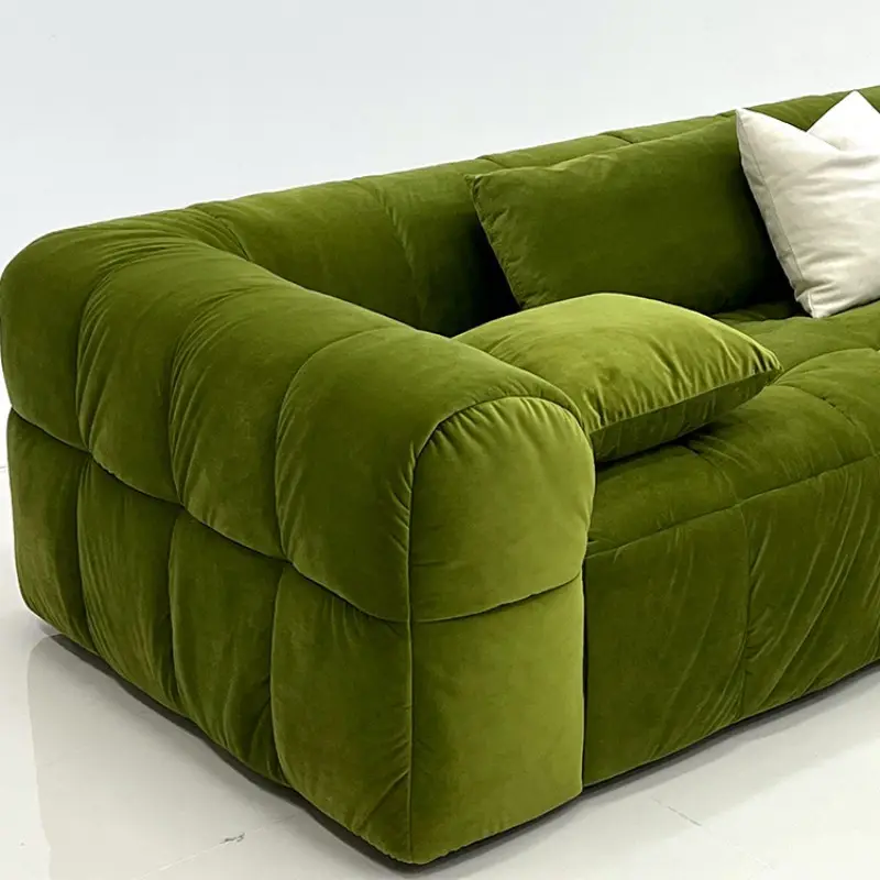 Italian Sofa Simple Color Matching Double-Sided Fabric Combination Living Room Bedroom Cream Wind Leather Sofa