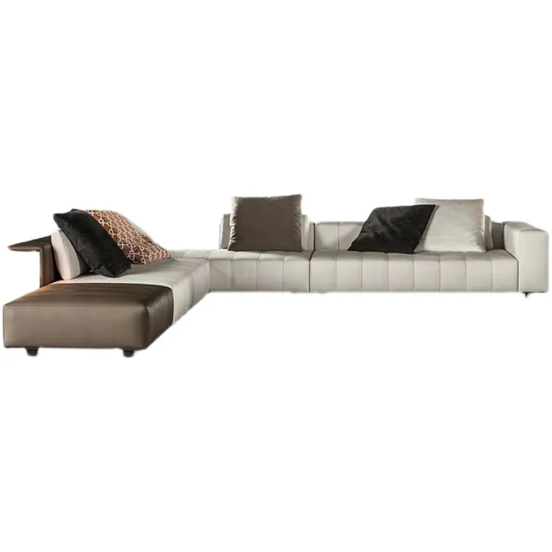 italian modern style furniture hotel lobby leather sectional corner sofa villa living room sofa set
