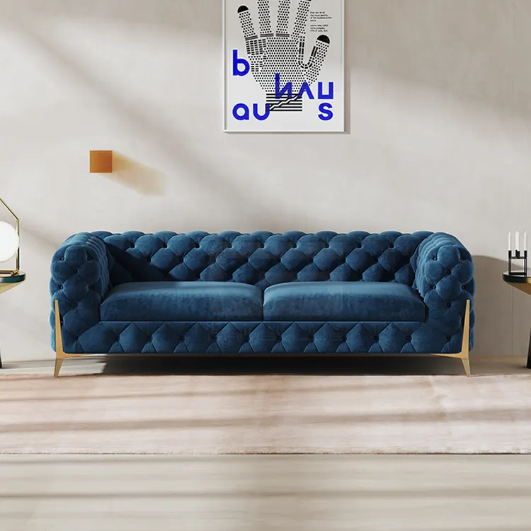 High quality handmade chester fied corner living room luxury sofa