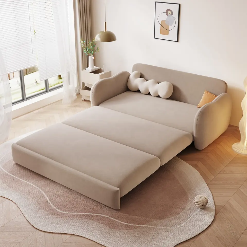 Soft sleeper fabric sofa and bed 2 in 1 foldable multifunction sofa come bed modern convertible futon folding sofa bed furniture