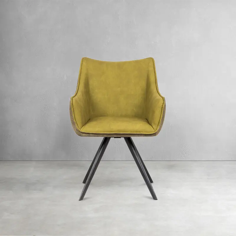 American excellent quality swivel armchair double sided fabric design velvet upholstered living room dining room chair