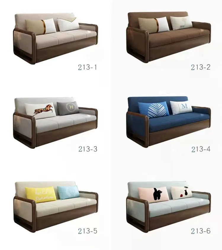Sleeper linen single sofa bed with storage fold sofa cum bed wooden modern convertible futon folding sofa bed furniture