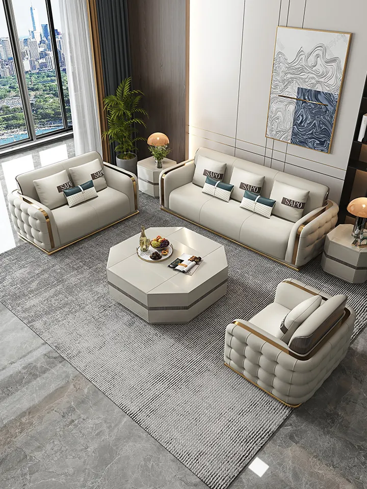 contemporary victorian sectionnel top genuine leather l type upholstered foam sofa