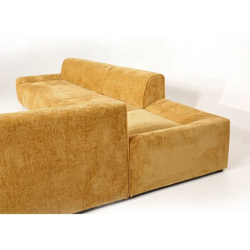 New Nordic Design Lazy 3 Seater 7 Seat Home Sectional Orange Fabric Combination Living Room Set Sofas