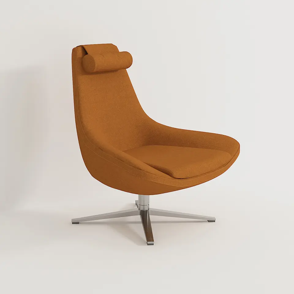 Modern Hotel Swivel High Back Fabric Seat Leisure Chairs