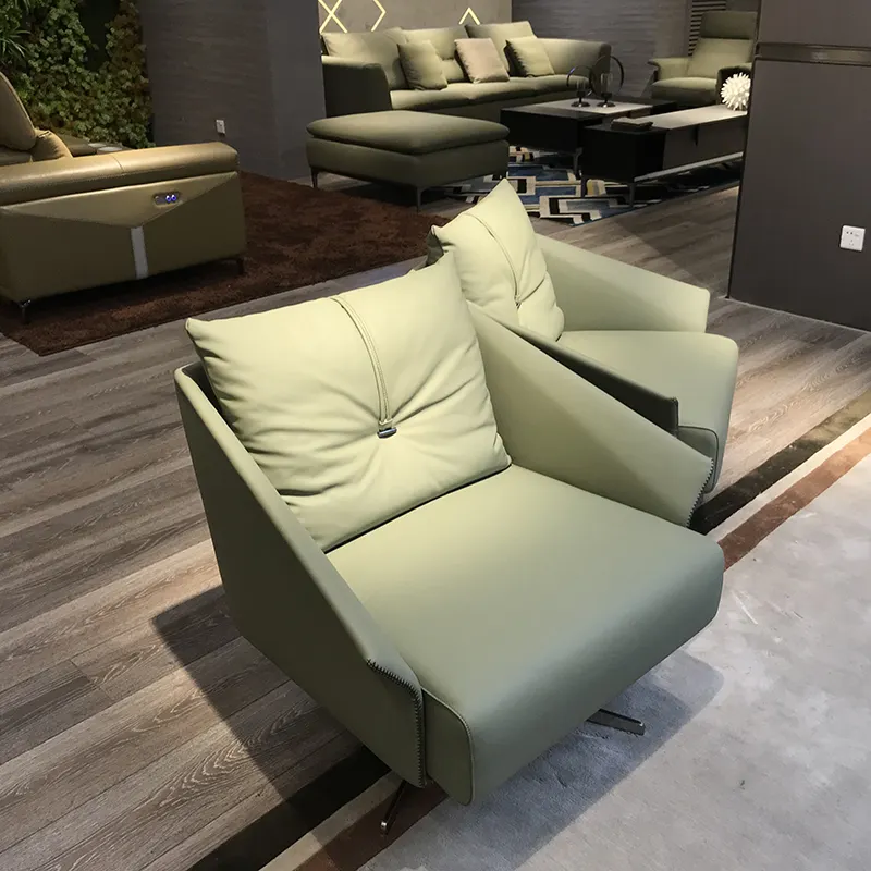 Nordic sofa chair modern apartment living room lounge chair recliner leather chair