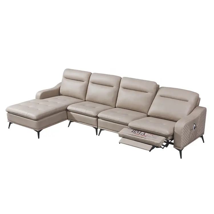 Lounge Luxury Modern Leather Couch Home Designs Furniture Living Room Sofa Leather Recliner Smart Sofa Set