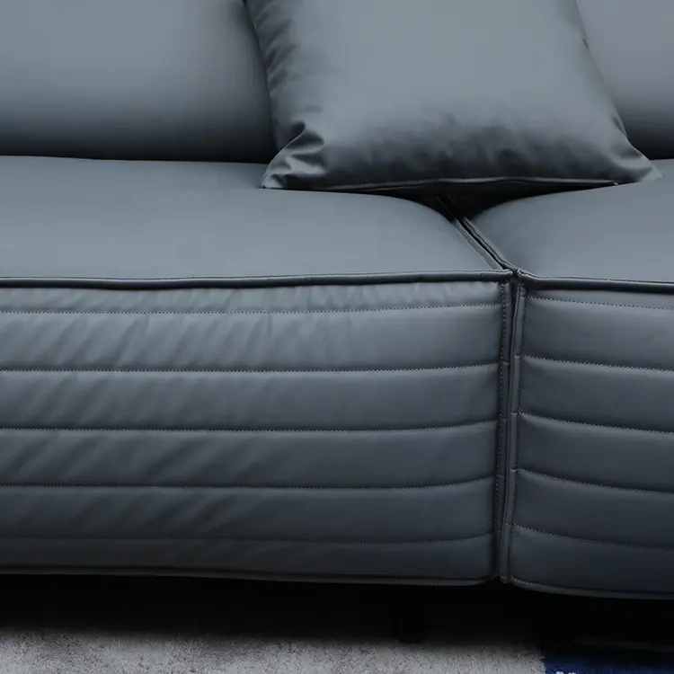 Best Selling Modern 1 Shaped Small Rooms High Density Leather Sofa Furniture Set Bed Modern Sofas