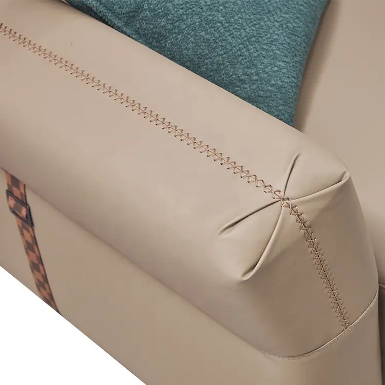 Nordic Modern Home Sofa Set Furniture Modular Sectional Water-based Ecological Leather Sofas For Living Room