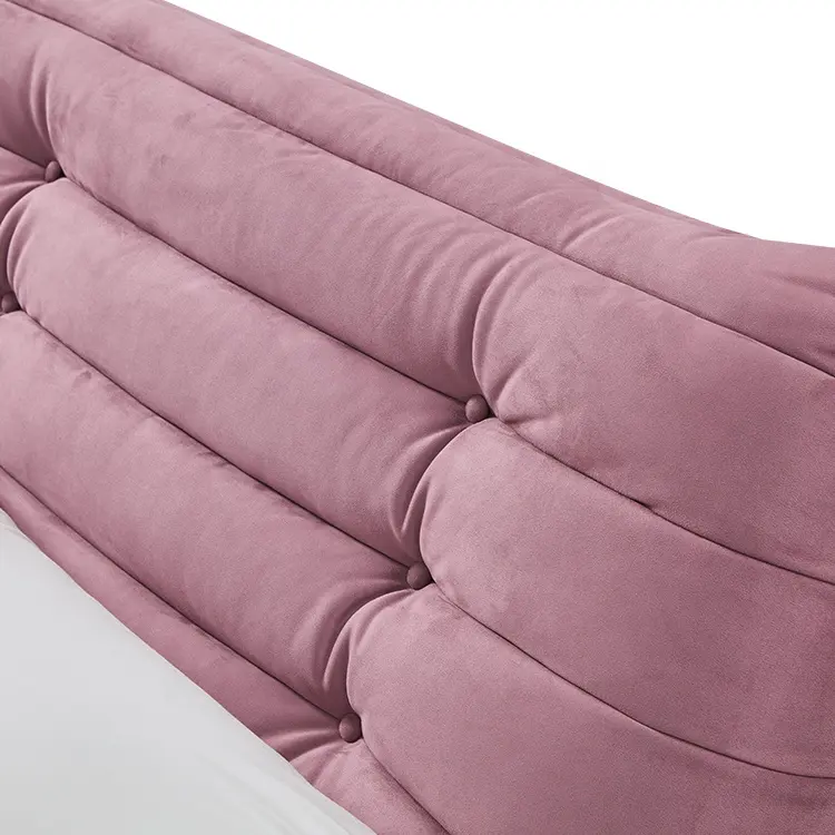 Customized Platform Beds Velvet Tufted Wooden Frame Luxury Upholstered King Size Velvet Bed