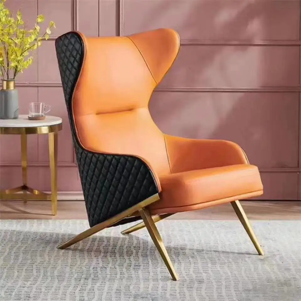 Nordic luxury modern relaxing recliner leather chair set accent leisure home furniture living room lounge sofa chair