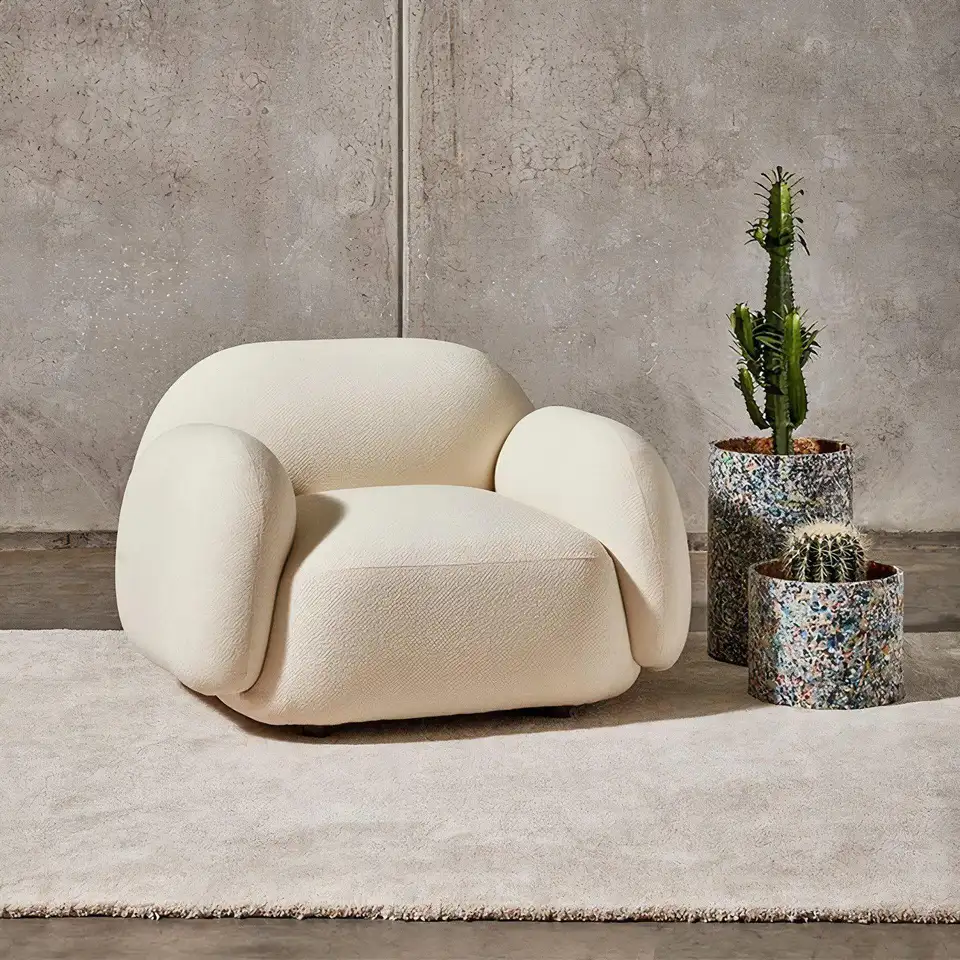 Nordic style high quality artificial lamb modern leisure living room home furniture sofa chairs