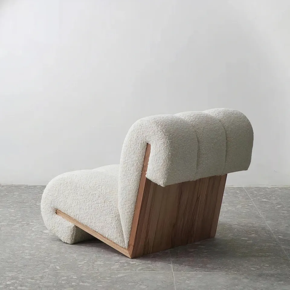 Nordic single seat high quality sofa chair contemporary solid wood wool living room leisure chairs for home