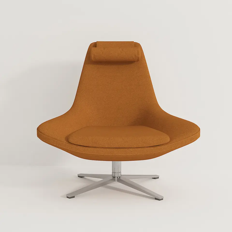 Modern Hotel Swivel High Back Fabric Seat Leisure Chairs