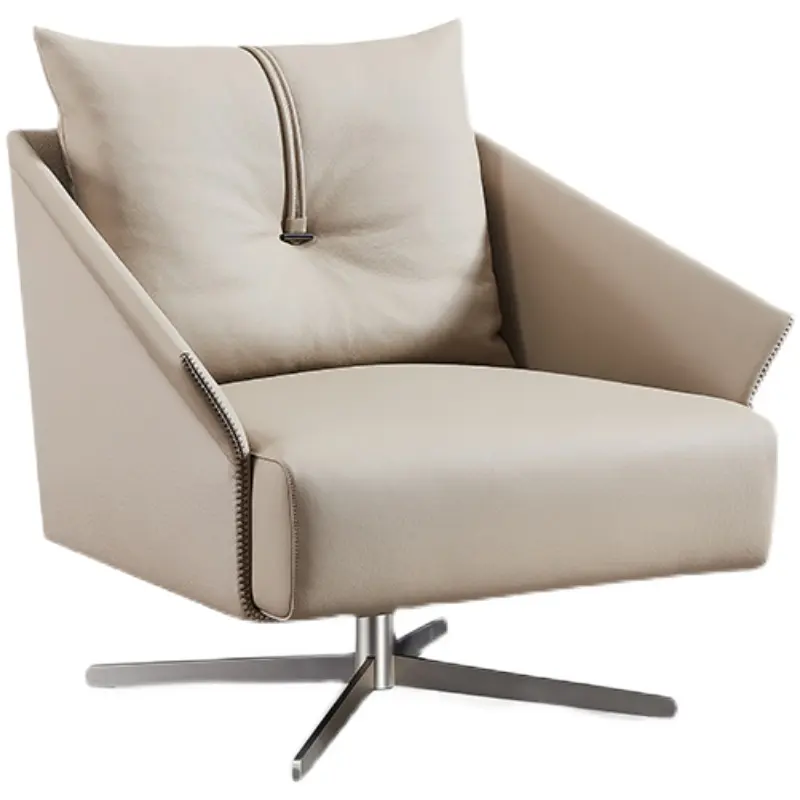 Nordic sofa chair modern apartment living room lounge chair recliner leather chair