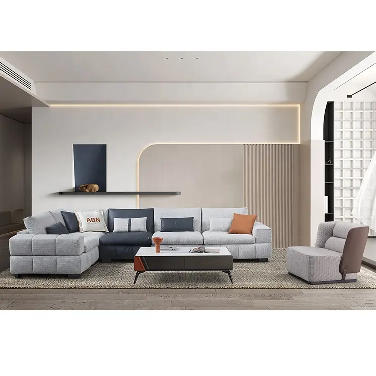 Modern Home Living Room Luxury Sofa Set Hi-Tech Fabric Furniture Corner Modular Couches Sectional Sofa