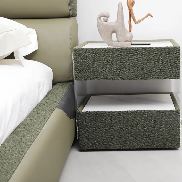 New Design King Size Luxury Frame Double Modern Wood Italian Luxury Leather Bed Simple Bed Sets