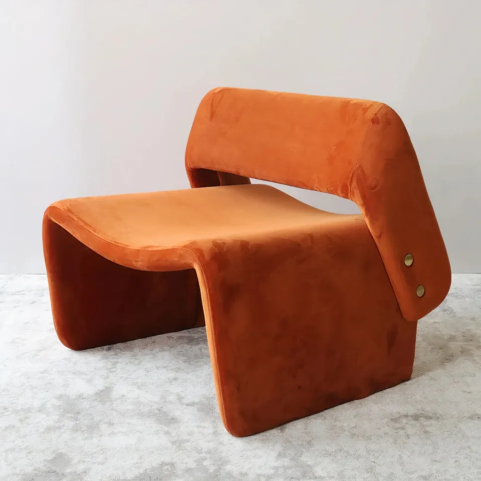 Elegant European Modern Furniture fabric upholstery Leisure Velvet chair living room chairs for sale
