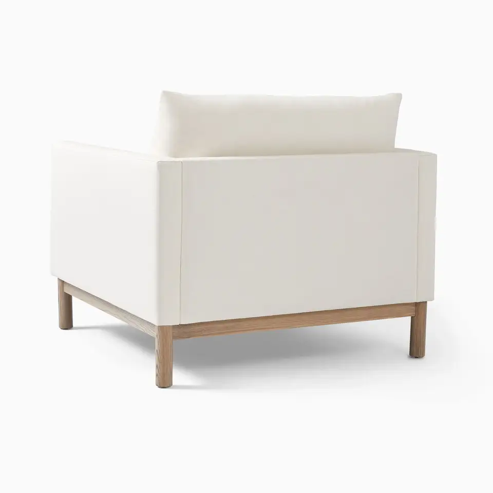 Luxury relax leisure home furniture modern armchair single sofa living room chair with wood base