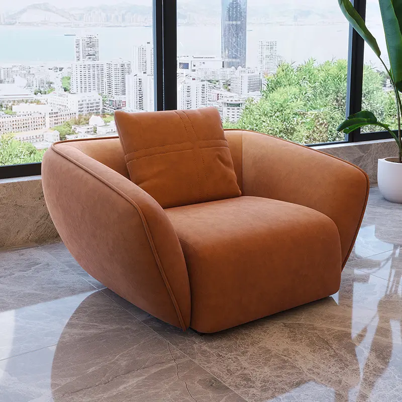 Italian Light Luxury Technology Fabric Sofa Nordic Minimalist Curved Living Room Combination Fabric Sofa