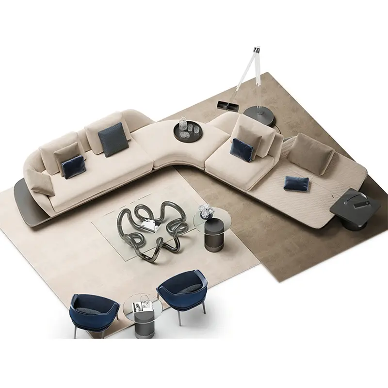 Tech Fabric Sofa Living Room Light Luxury Corner Modern French Sofa Cover Furniture Luxury home furniture set