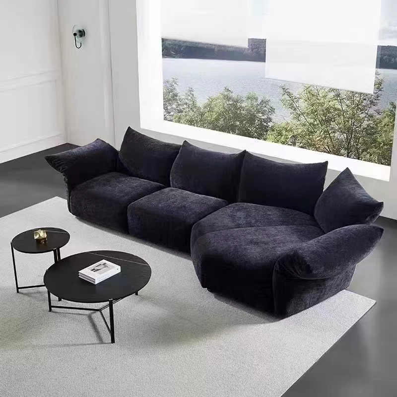 Ins French Style Bedroom Furniture Luxury Queen Bed Leathaire Petal Headboard King Size Bed